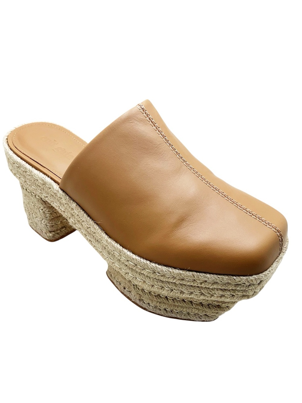 {Cult Gia} Lia Leather Espadrille Platform Mules - Picture 15 of 16